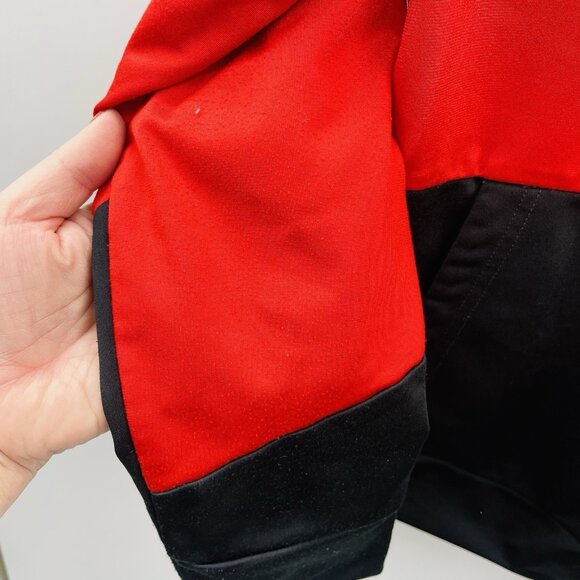 Adidas Youth Boys Large 10/12 Zippered Color Block Track Jacket in Red/Black 551 - Picture 6 of 7